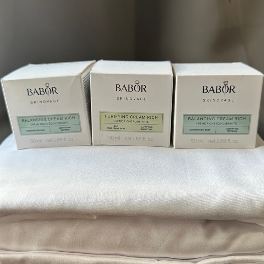 Babor Skinovage Cream Set 3pc Balancing + Purifying Rich Moisturizer NEW